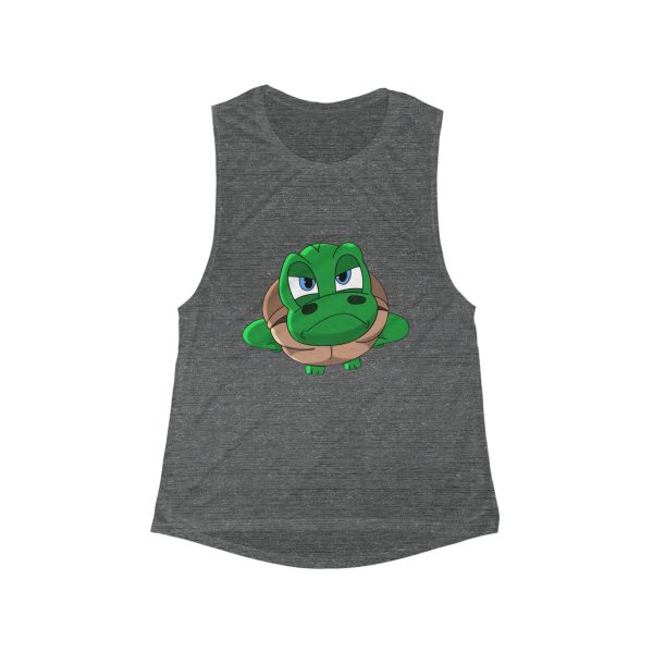 Tortoise Women's Tank Top, Flowy Sleeveless Shirt, Muscle Tee, Graphic Print Summer Clothing, Eco-Friendly Activewear - Image 3