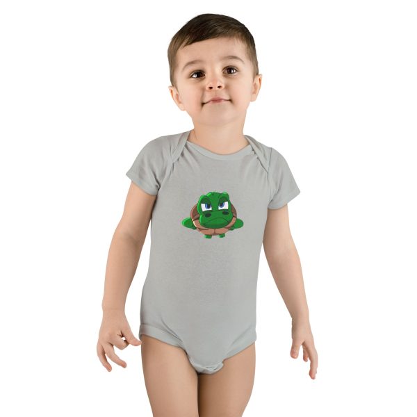 "Unu Dum" Grumpy Tortoise Baby Short Sleeve Onesie® - Image 7