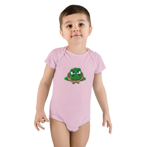 "Unu Dum" Grumpy Tortoise Baby Short Sleeve Onesie® - Image 15