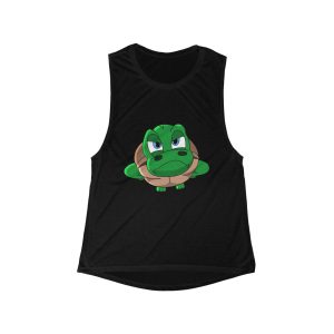 Tortoise Women's Tank Top, Flowy Sleeveless Shirt, Muscle Tee, Graphic Print Summer Clothing, Eco-Friendly Activewear