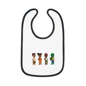 Baby Bib, Mmuta Di uto Baby Contrast Trim Jersey Bib - African Baby Shower Gift, Nigerian Baby Clothing, Infant Feeding Bib, Unisex Baby