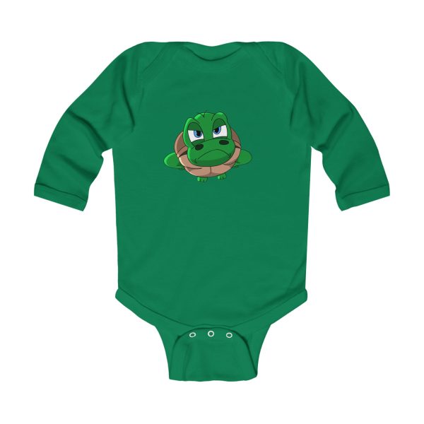 "Unu Dum" Grumpy Tortoise Infant Long Sleeve Bodysuit - Image 5
