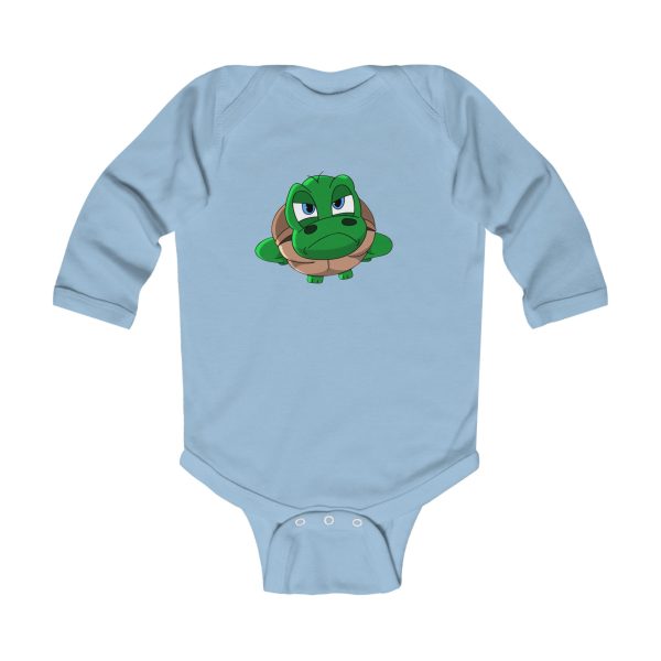 "Unu Dum" Grumpy Tortoise Infant Long Sleeve Bodysuit - Image 7