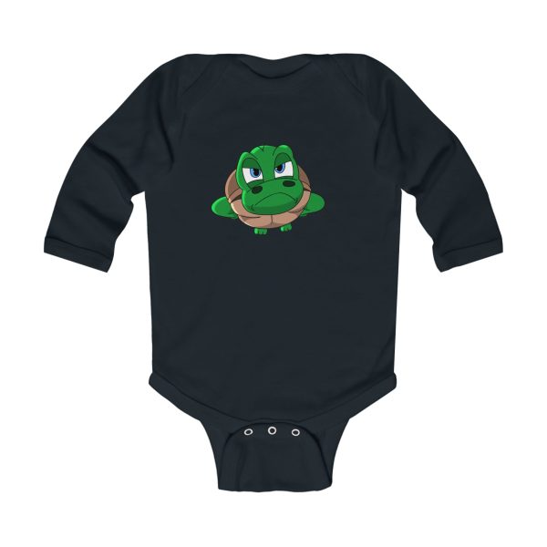 "Unu Dum" Grumpy Tortoise Infant Long Sleeve Bodysuit - Image 9