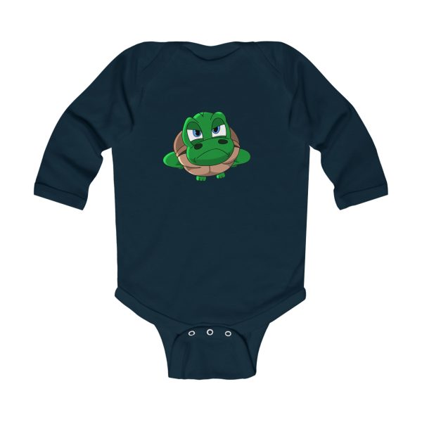 "Unu Dum" Grumpy Tortoise Infant Long Sleeve Bodysuit - Image 11