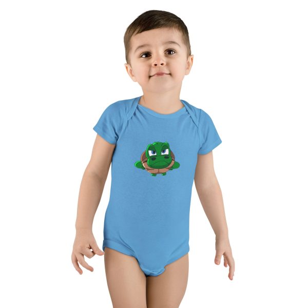 "Unu Dum" Grumpy Tortoise Baby Short Sleeve Onesie® - Image 11