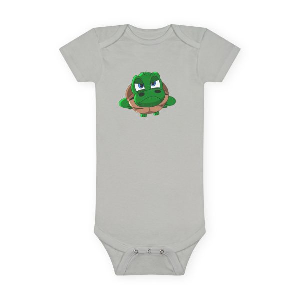 "Unu Dum" Grumpy Tortoise Baby Short Sleeve Onesie® - Image 5