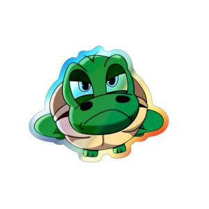 Holographic Stickers Grumpy Tortoise Die-Cut Decals for Laptops, Water Bottles & More
