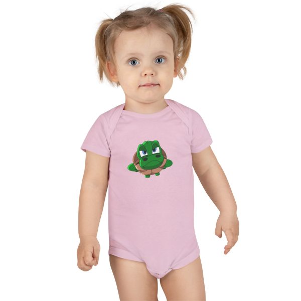 "Unu Dum" Grumpy Tortoise Baby Short Sleeve Onesie® - Image 16