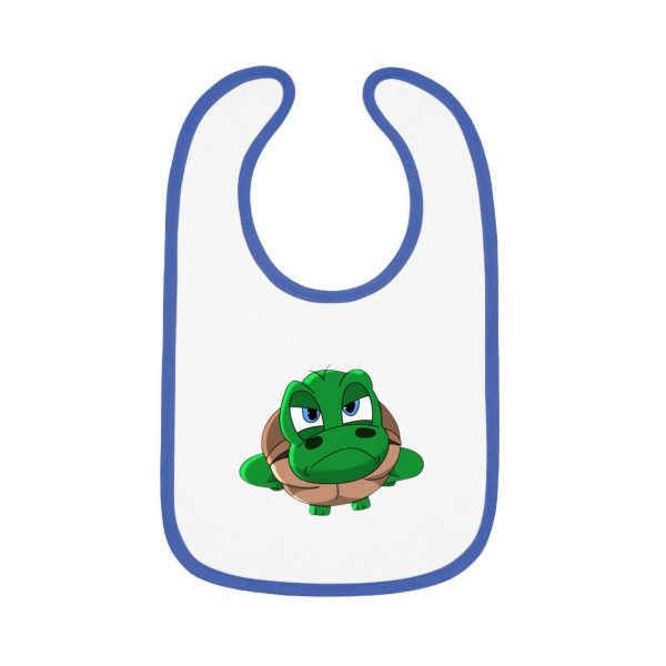 "Unu Dum" Grumpy Tortoise Baby Contrast Trim Jersey Bib - Image 13