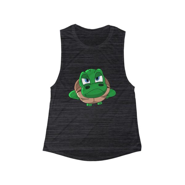 Tortoise Women's Tank Top, Flowy Sleeveless Shirt, Muscle Tee, Graphic Print Summer Clothing, Eco-Friendly Activewear - Image 5