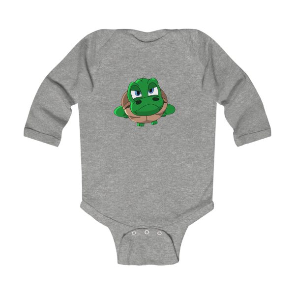 "Unu Dum" Grumpy Tortoise Infant Long Sleeve Bodysuit - Image 3