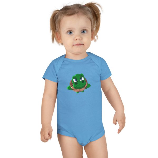 "Unu Dum" Grumpy Tortoise Baby Short Sleeve Onesie® - Image 12