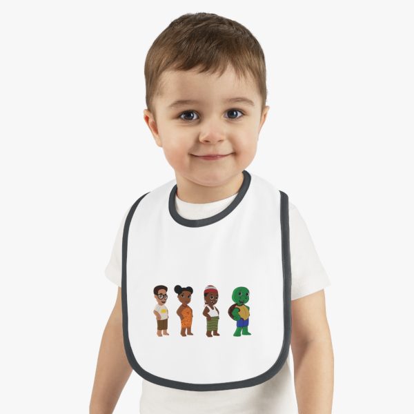 Baby Bib, Mmuta Di uto Baby Contrast Trim Jersey Bib - African Baby Shower Gift, Nigerian Baby Clothing, Infant Feeding Bib, Unisex Baby - Image 2