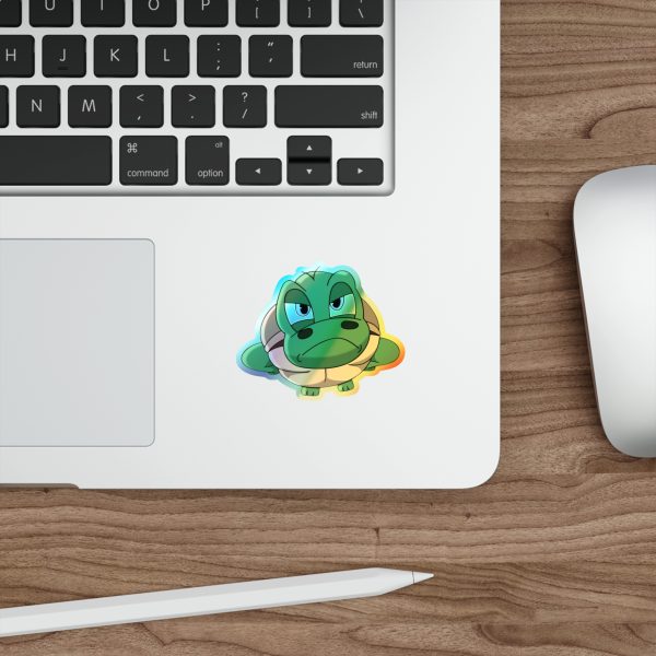 Holographic Stickers Grumpy Tortoise Die-Cut Decals for Laptops, Water Bottles & More - Image 7