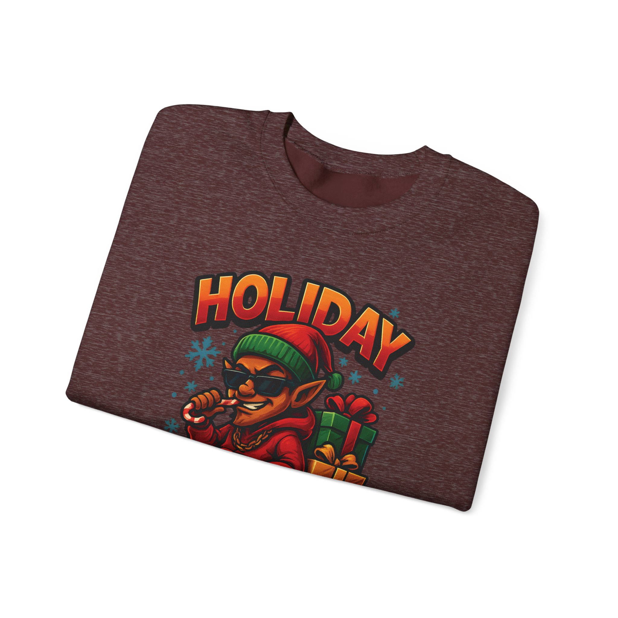 Holiday Elf Crewneck Sweatshirt - Festive Elf Graphic Holiday Sweatshirt - Image 14