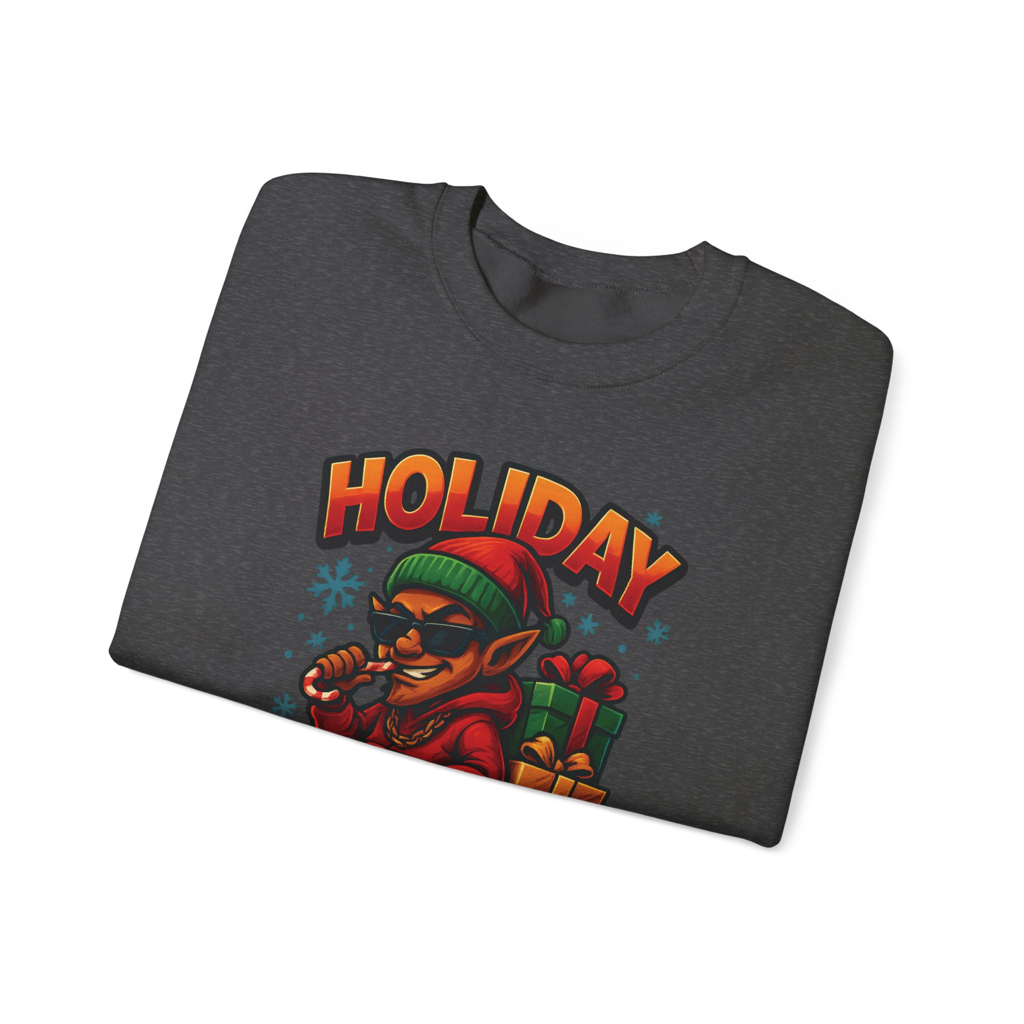 Holiday Elf Crewneck Sweatshirt - Festive Elf Graphic Holiday Sweatshirt - Image 34