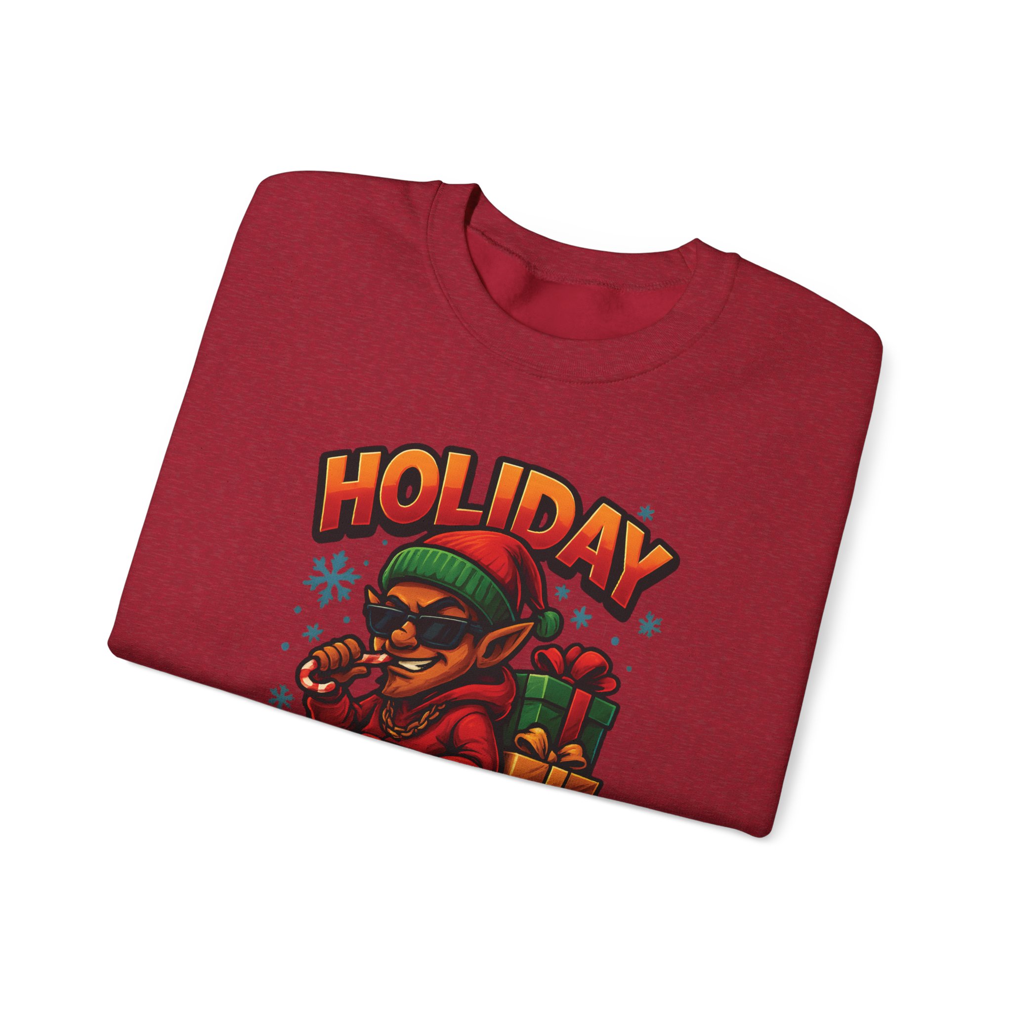 Holiday Elf Crewneck Sweatshirt - Festive Elf Graphic Holiday Sweatshirt - Image 50
