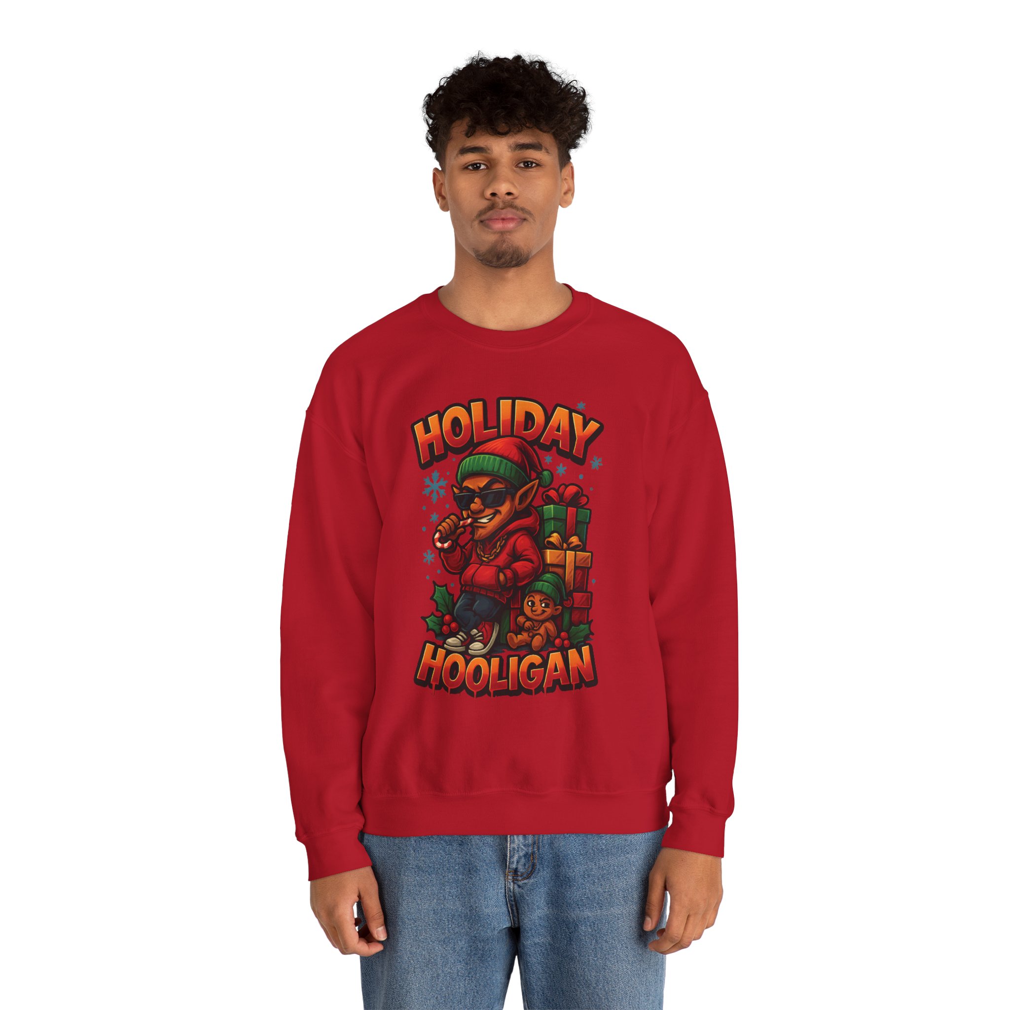 Holiday Elf Crewneck Sweatshirt - Festive Elf Graphic Holiday Sweatshirt - Image 56