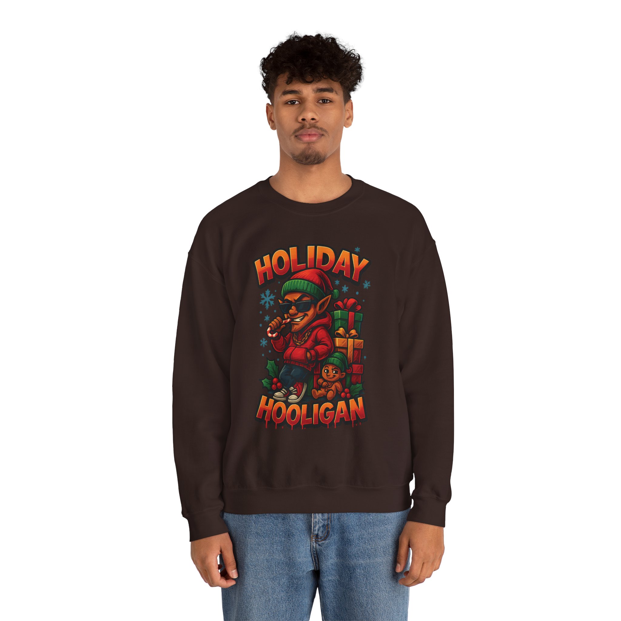 Holiday Elf Crewneck Sweatshirt - Festive Elf Graphic Holiday Sweatshirt - Image 28