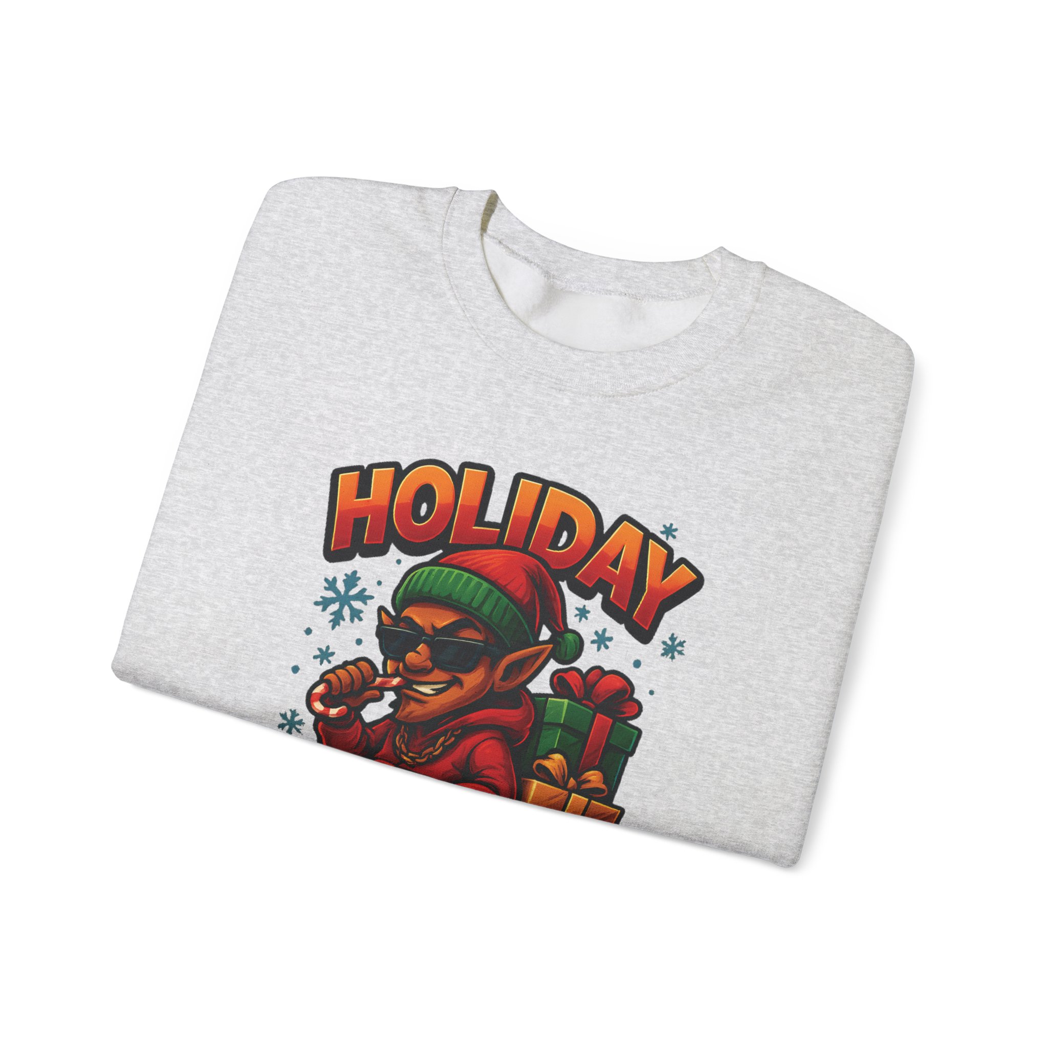 Holiday Elf Crewneck Sweatshirt - Festive Elf Graphic Holiday Sweatshirt - Image 6