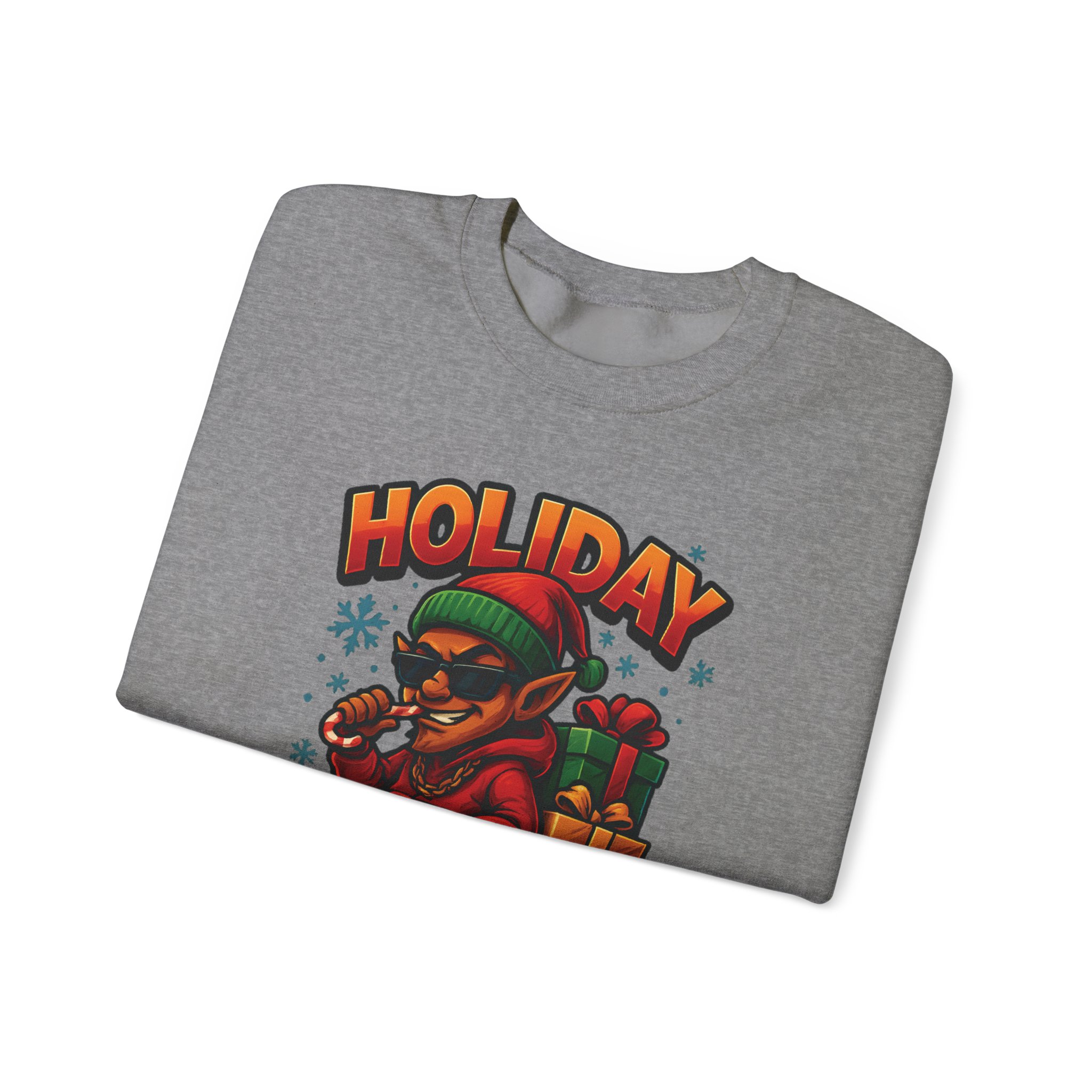 Holiday Elf Crewneck Sweatshirt - Festive Elf Graphic Holiday Sweatshirt - Image 30