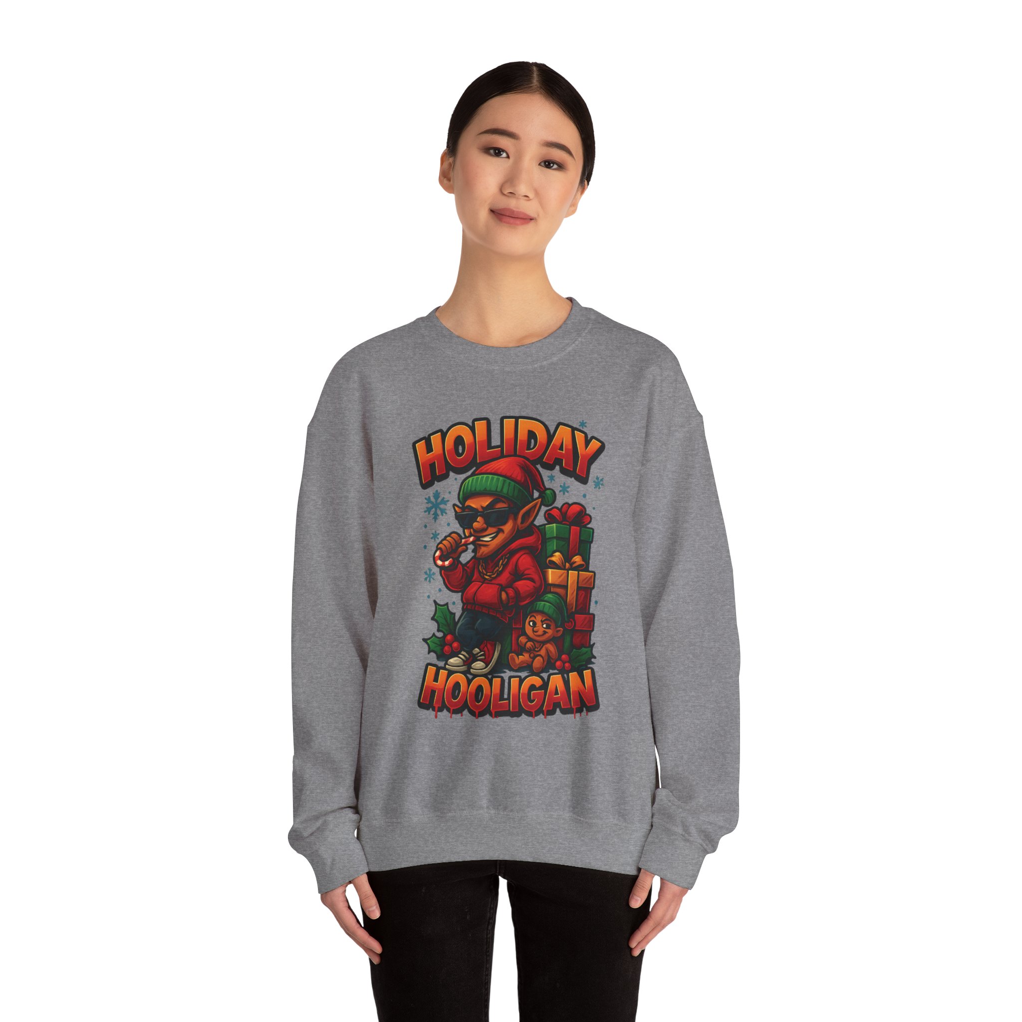 Holiday Elf Crewneck Sweatshirt - Festive Elf Graphic Holiday Sweatshirt - Image 31