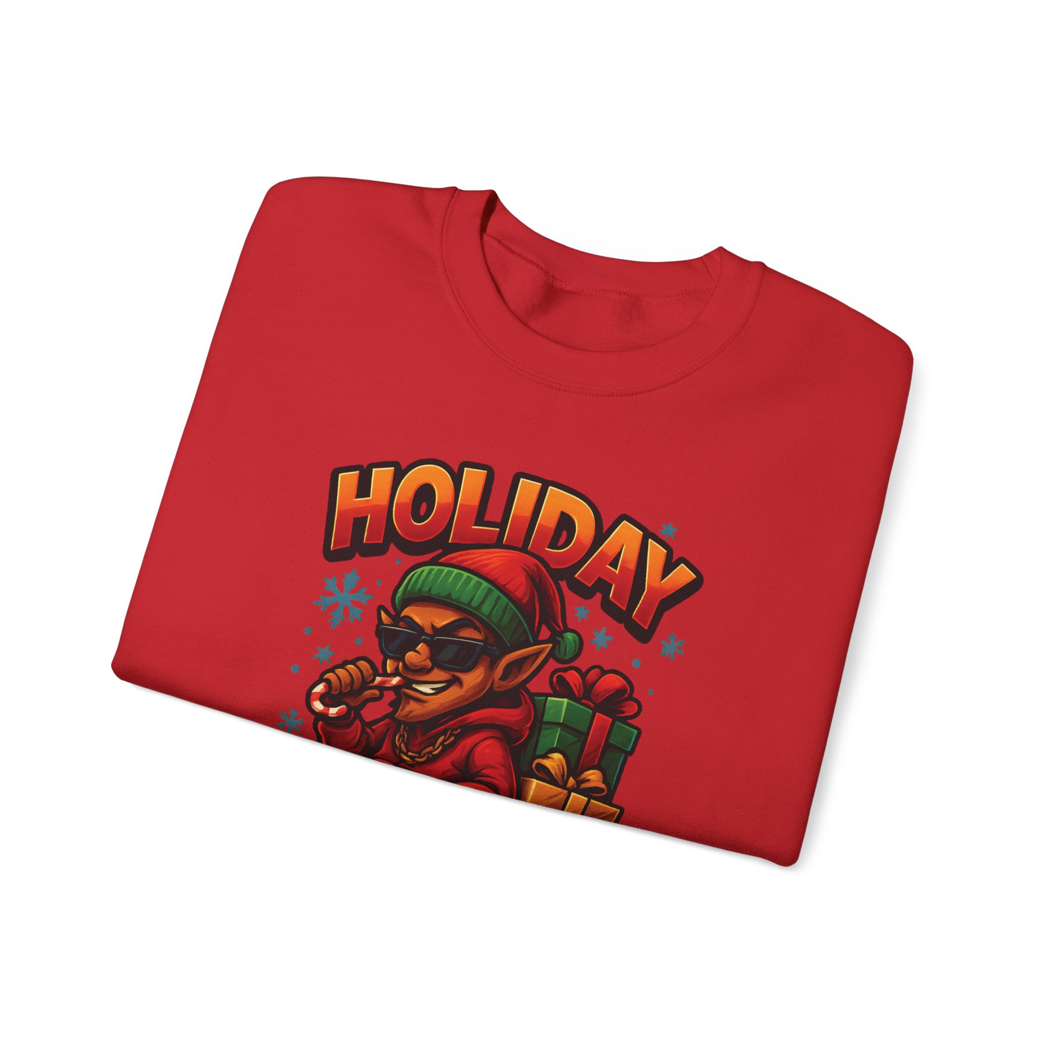Holiday Elf Crewneck Sweatshirt - Festive Elf Graphic Holiday Sweatshirt - Image 46