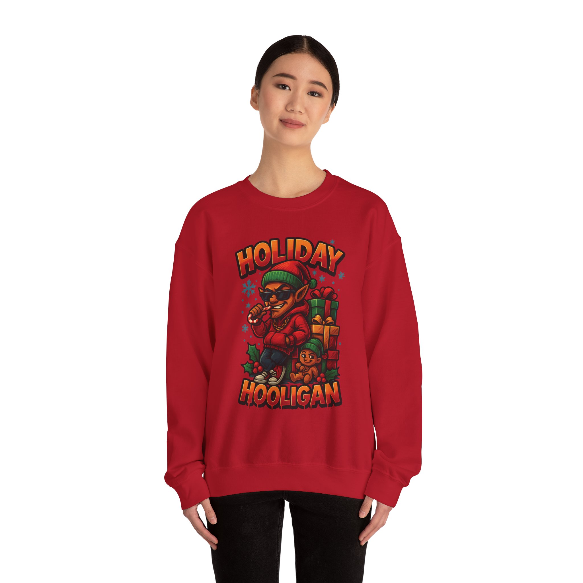 Holiday Elf Crewneck Sweatshirt - Festive Elf Graphic Holiday Sweatshirt - Image 55