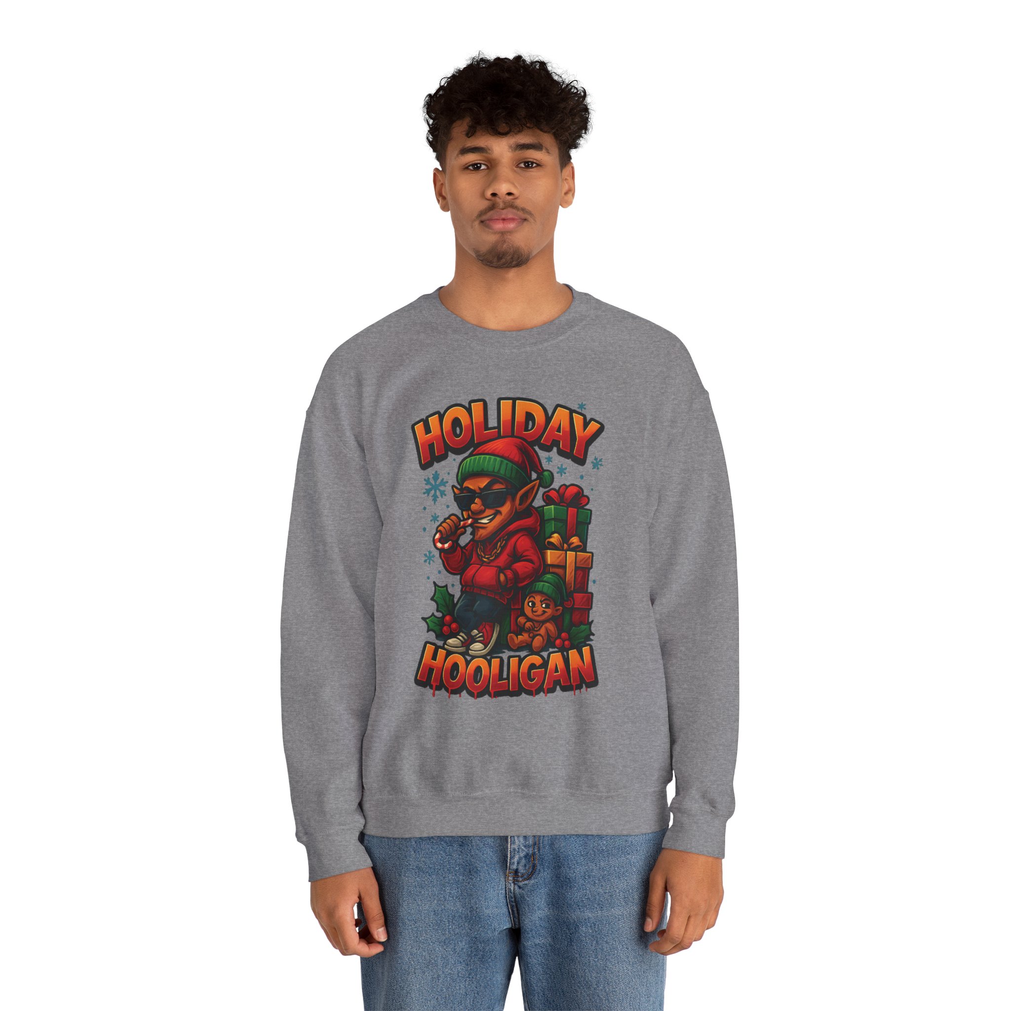 Holiday Elf Crewneck Sweatshirt - Festive Elf Graphic Holiday Sweatshirt - Image 32