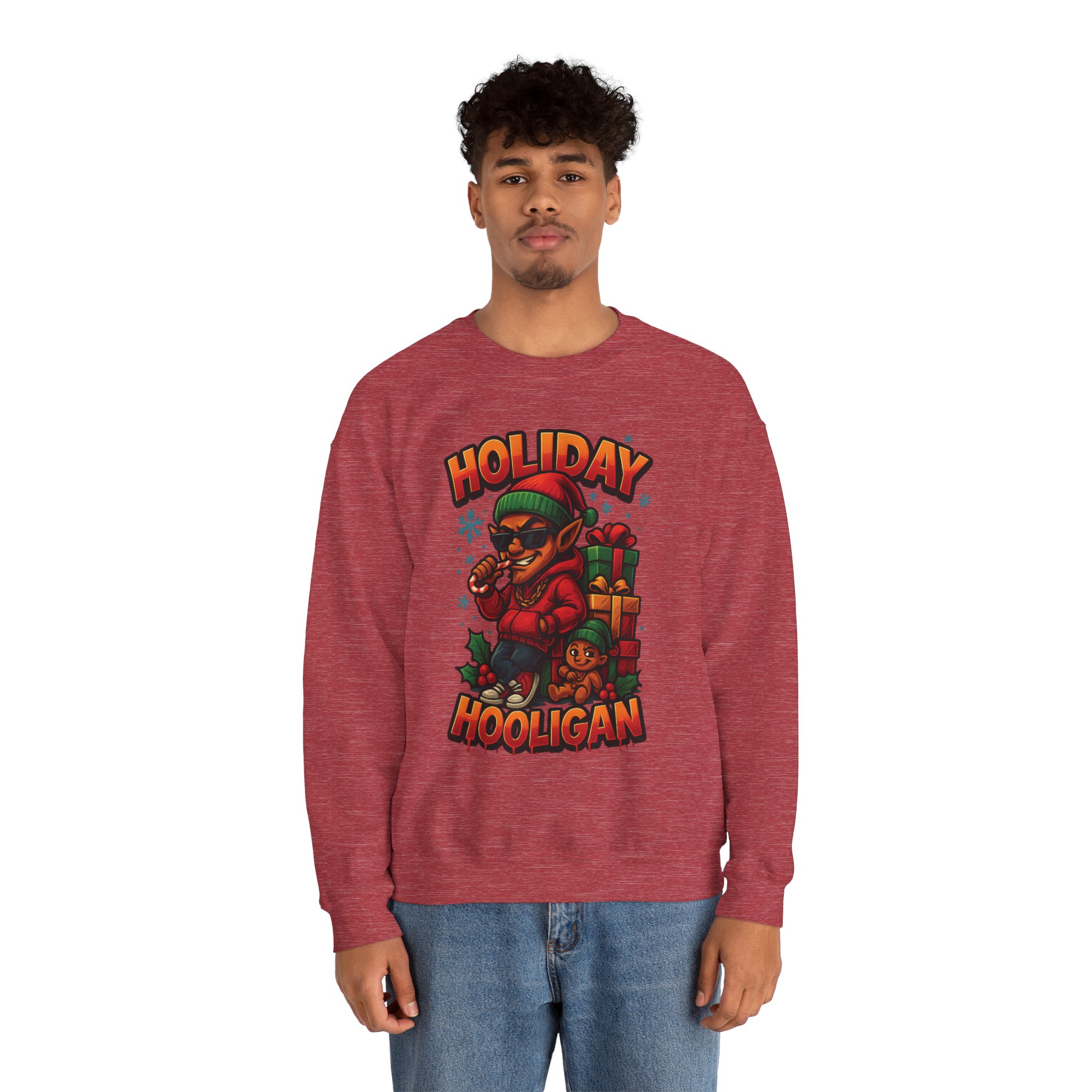 Holiday Elf Crewneck Sweatshirt - Festive Elf Graphic Holiday Sweatshirt - Image 44
