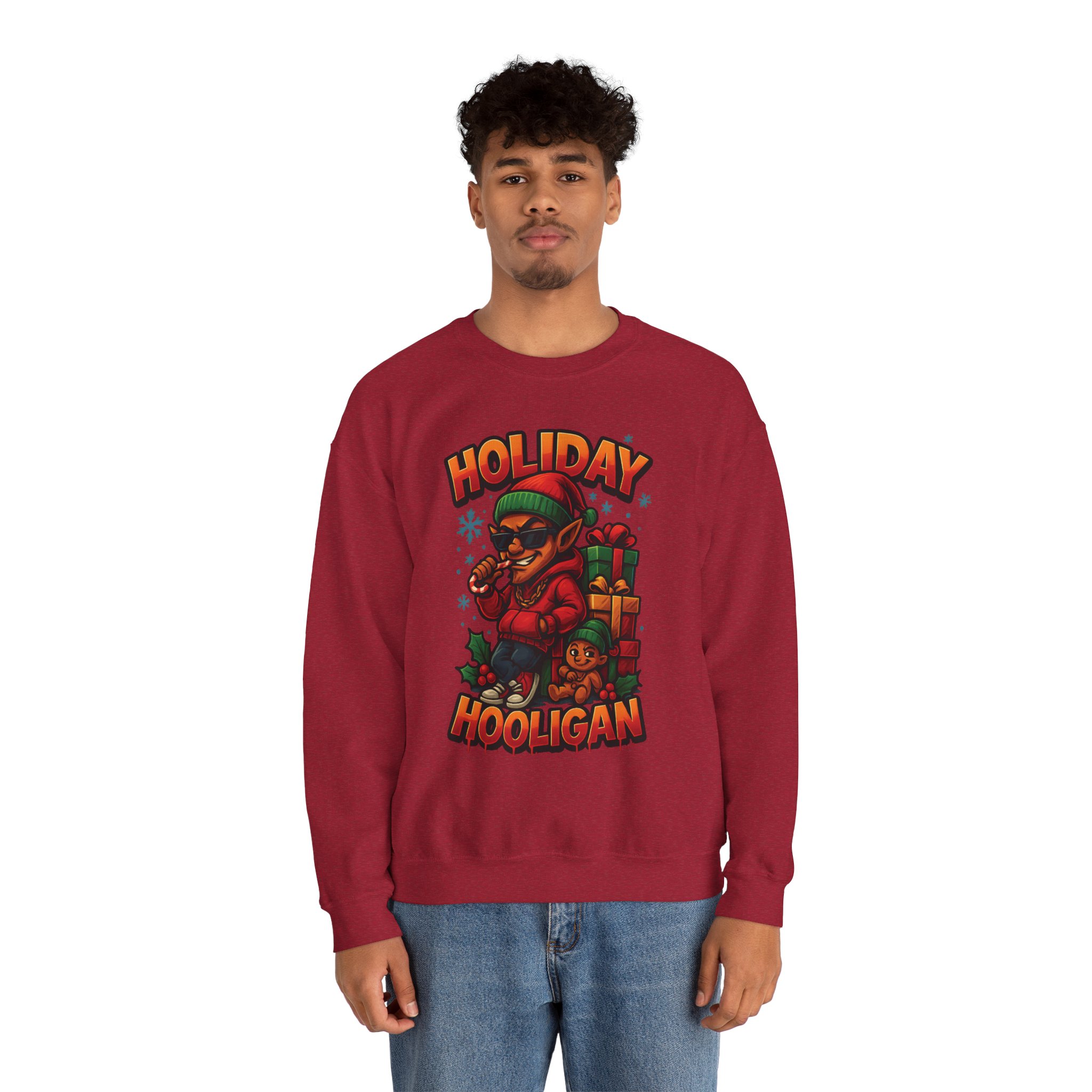 Holiday Elf Crewneck Sweatshirt - Festive Elf Graphic Holiday Sweatshirt - Image 52