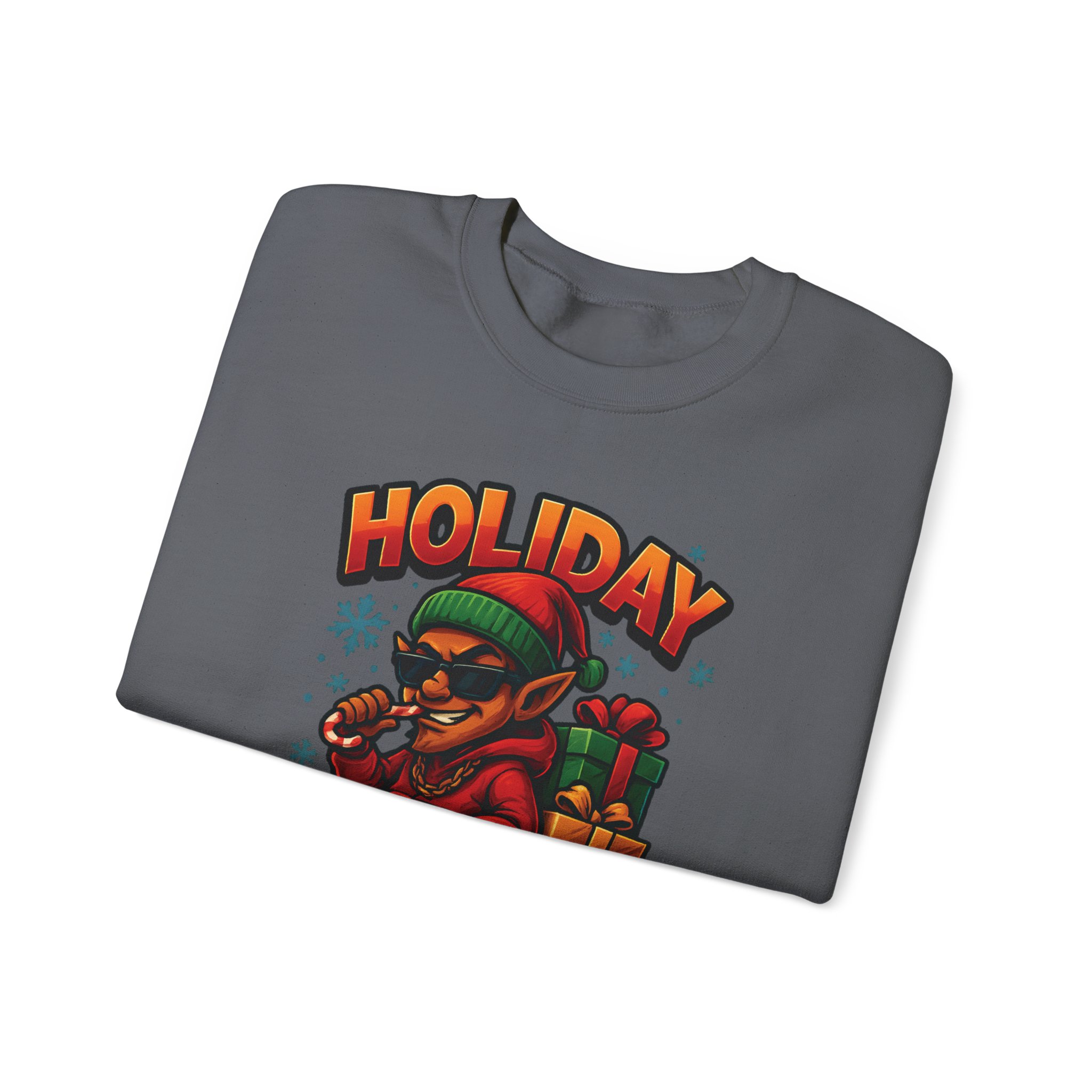 Holiday Elf Crewneck Sweatshirt - Festive Elf Graphic Holiday Sweatshirt - Image 38