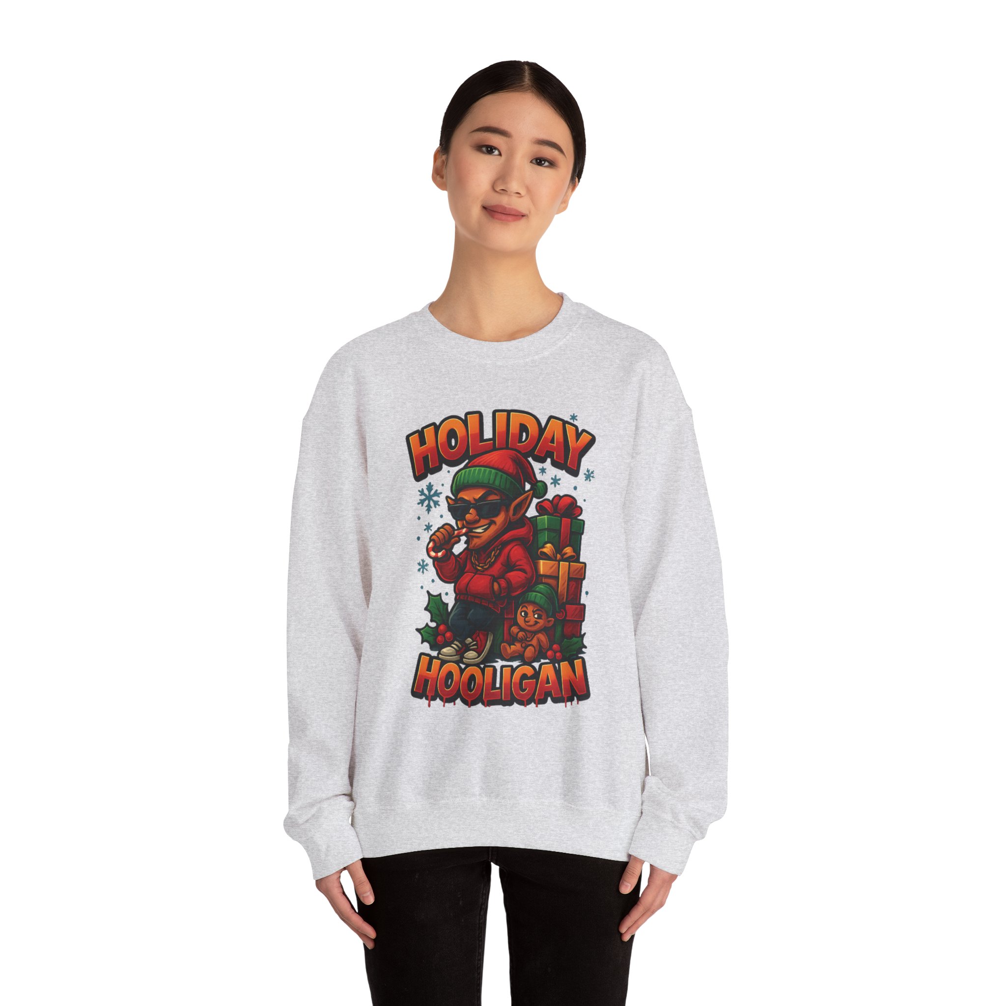 Holiday Elf Crewneck Sweatshirt - Festive Elf Graphic Holiday Sweatshirt - Image 7