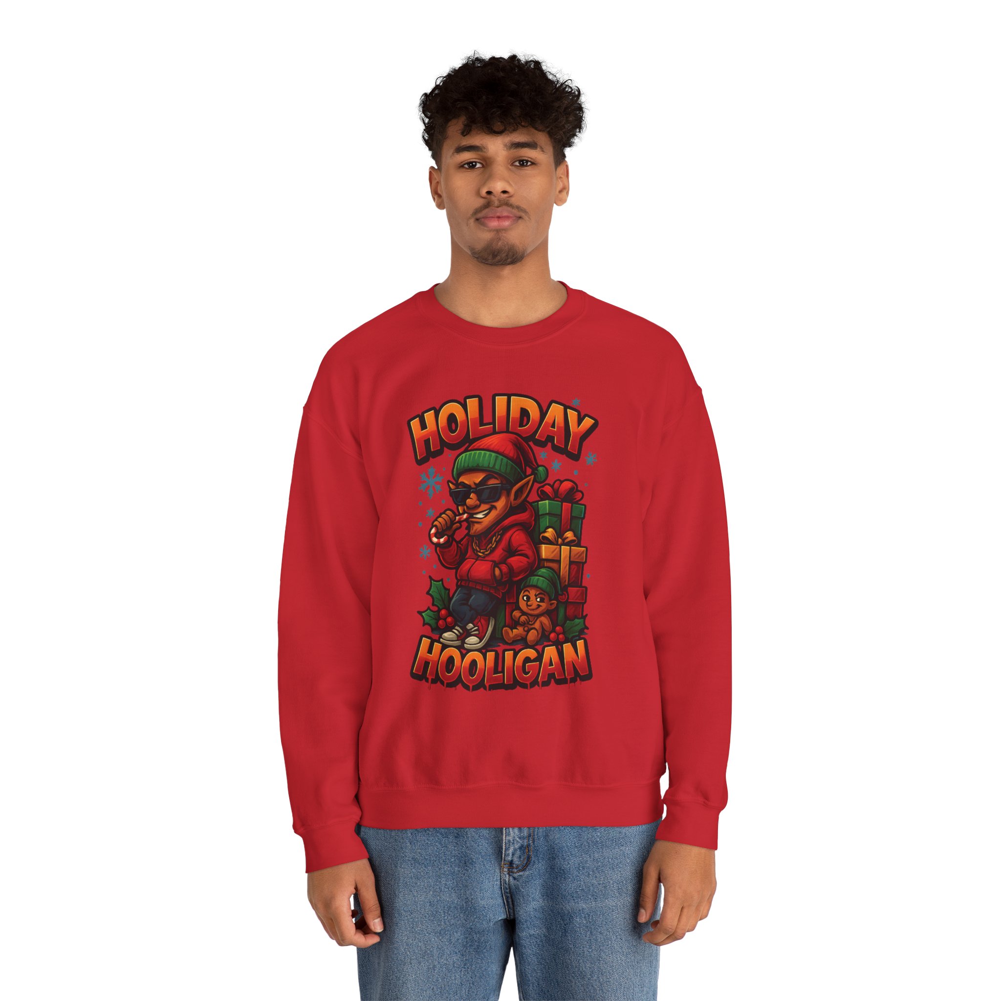 Holiday Elf Crewneck Sweatshirt - Festive Elf Graphic Holiday Sweatshirt - Image 48
