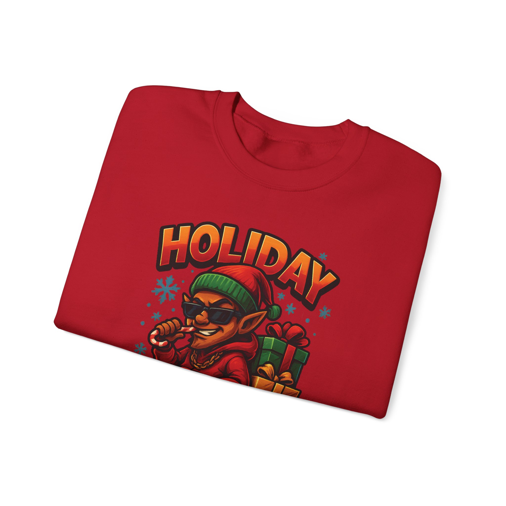 Holiday Elf Crewneck Sweatshirt - Festive Elf Graphic Holiday Sweatshirt - Image 54
