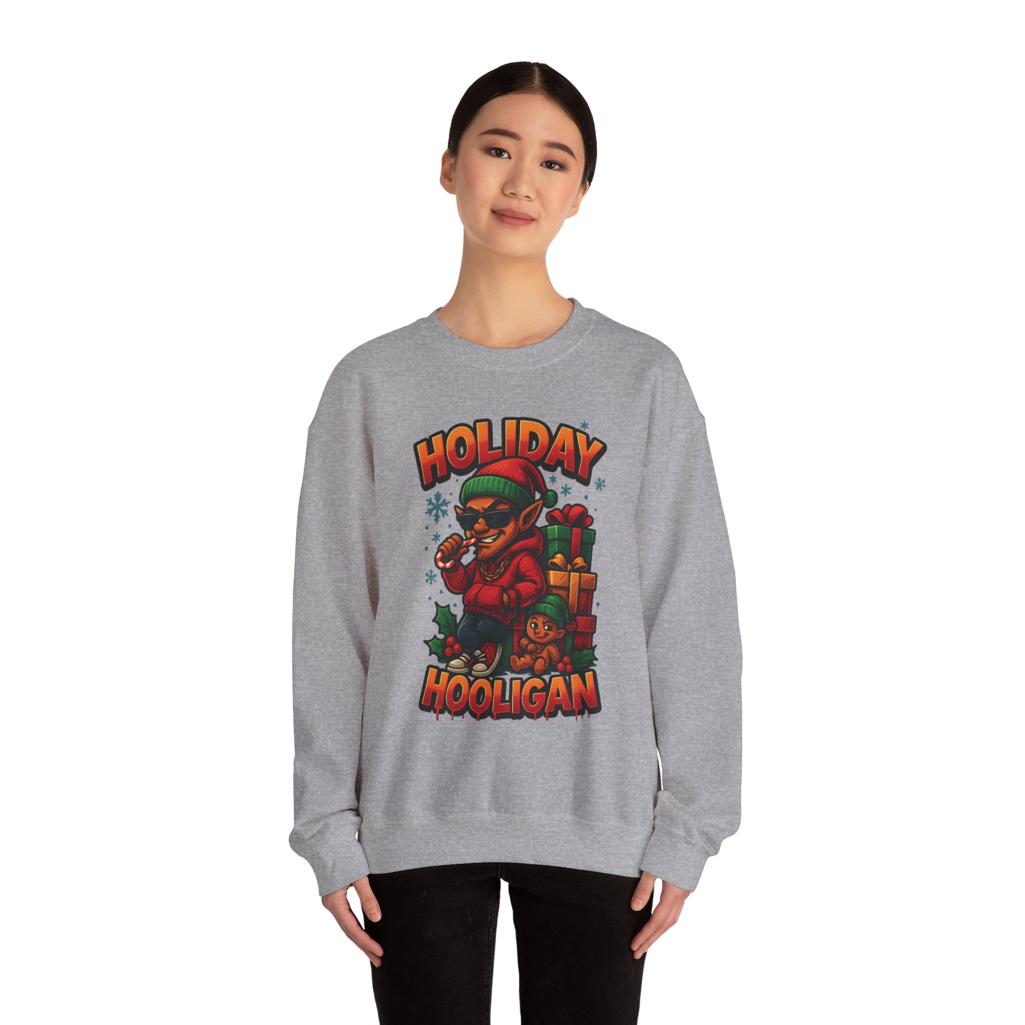 Holiday Elf Crewneck Sweatshirt - Festive Elf Graphic Holiday Sweatshirt - Image 23