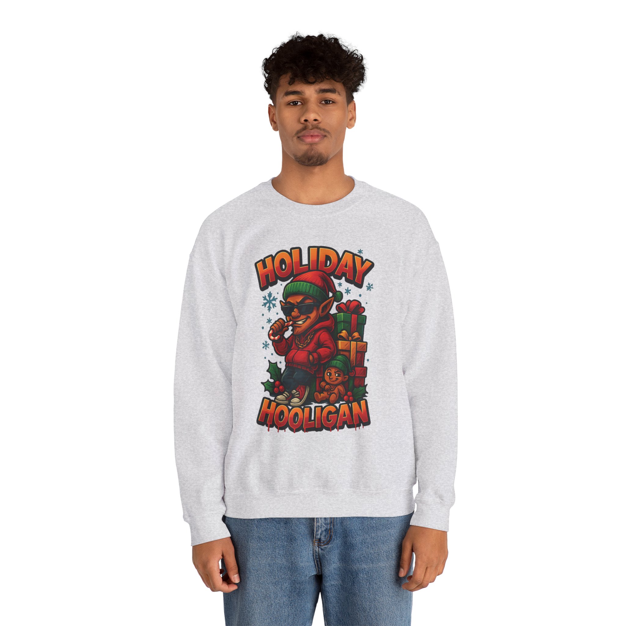 Holiday Elf Crewneck Sweatshirt - Festive Elf Graphic Holiday Sweatshirt - Image 12