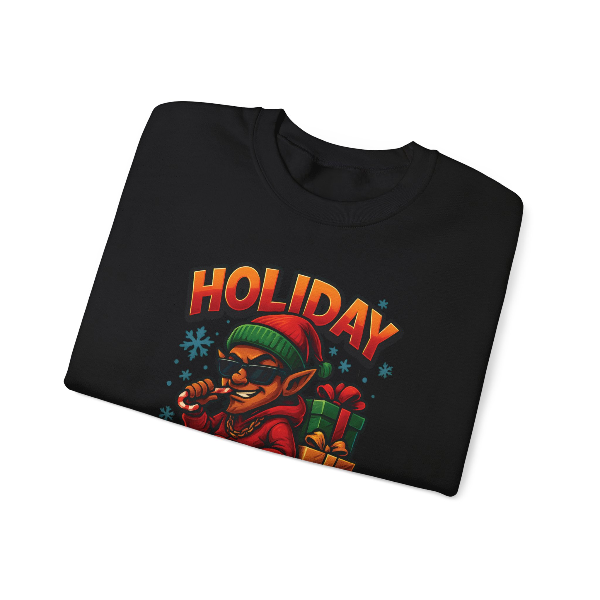 Holiday Elf Crewneck Sweatshirt - Festive Elf Graphic Holiday Sweatshirt - Image 18