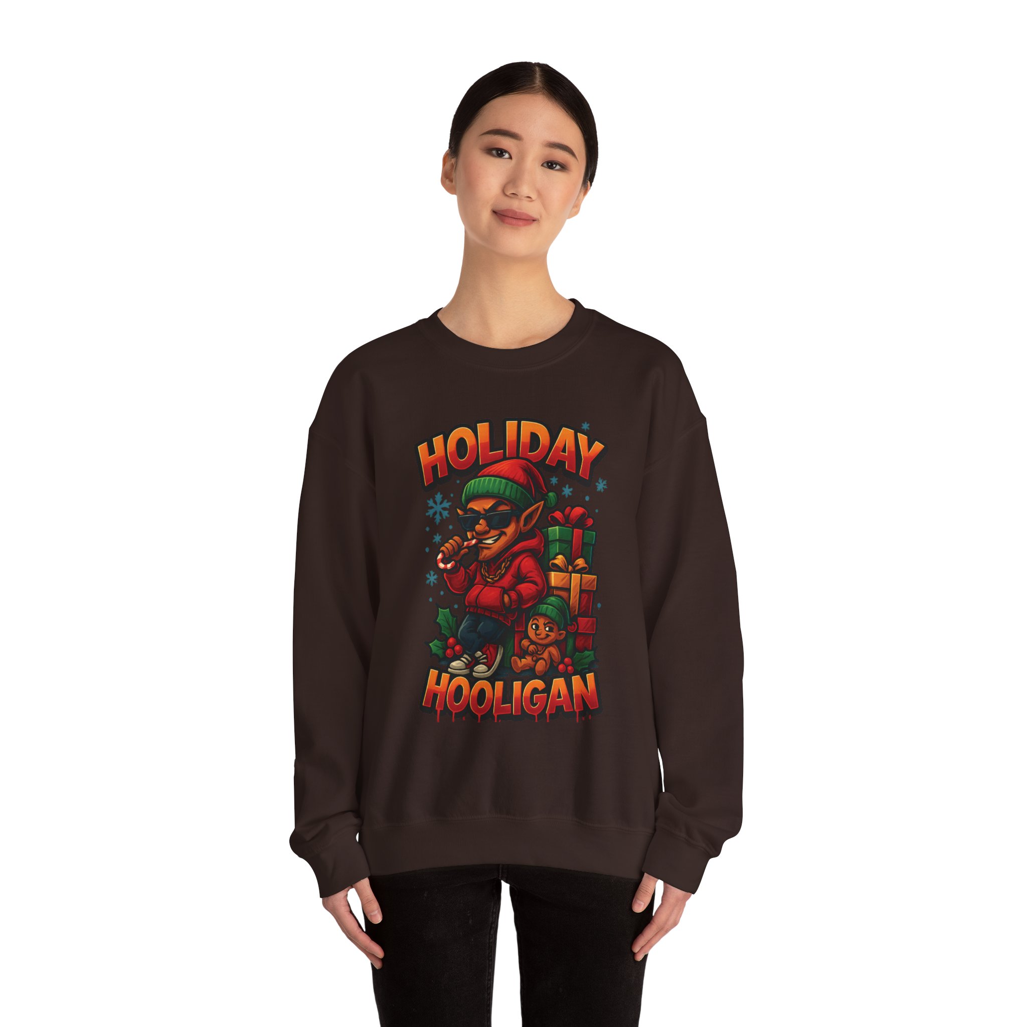 Holiday Elf Crewneck Sweatshirt - Festive Elf Graphic Holiday Sweatshirt - Image 27